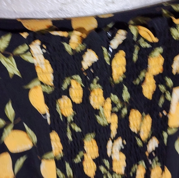 O.P.T Floral Black and Yellow Women's Dress - Picture 6 of 7